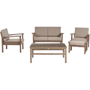 MANILA - Loungeset voor 4 - Taupe - Acaciahout