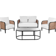 MONTEFALCO - Loungeset 4-zits - Gebroken wit - Aluminium