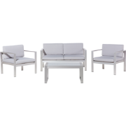 SALERNO - Loungeset voor 4 - Lichtgrijs - Aluminium