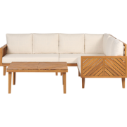 BARATTI - Loungeset voor 4 - Lichtbeige - Acaciahout