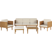 BARATTI - Loungeset voor 5 - Lichtbeige - Acaciahout