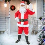 Kerstman kostuum 7-delig rood/wit One Size gemaakt van polyester