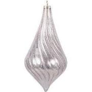 Clayre & Eef Kerstbal Ø 8x17 cm Zilverkleurig Glas