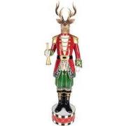 Clayre & Eef Kerstdecoratie Beeld Hert 25x20x82 cm Bruin Kunststof