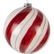 Clayre & Eef Kerstbal Ø 15x15 cm Rood Wit Glas