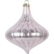 Clayre & Eef Kerstbal Ø 10x10 cm Roze Glas