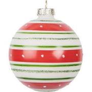 Clayre & Eef Kerstbal Ø 8x8 cm Rood Glas