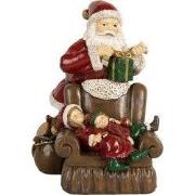 Clayre & Eef Kerstdecoratie Beeld Kerstman 17x13x18 cm Rood Kunststof