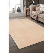 Outlet Samba Soft Fluffy Vloerkleed Laagpolig Donker Beige- 80 CM ROND