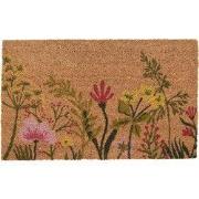 Clayre & Eef Deurmat 75x45 cm Bruin Kokos Bloemen