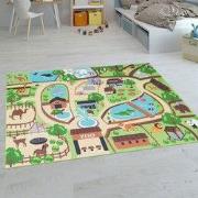 Kindervloerkleed - Binola - Dierentuin - Beige - 100x200 cm