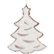 Clayre & Eef Kersthanger Kerstboom 9x1x10 cm Wit Kunststof
