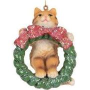 Clayre & Eef Kersthanger Kat 9 cm Bruin Kunststof