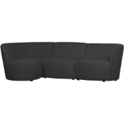 WOOOD Coco 3-Zits Ronding Links - Bouclé - Donkergrijs - 70x230x138