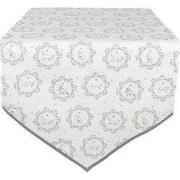 Clayre & Eef Tafelloper 50x160 cm Wit Grijs Katoen Kat