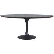 Eettafel in eikenhout, metaal en blauwe steen L180 cm - TULIPE