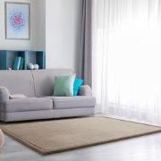 Laagpolig Effen Vloerkleed Tazira - Beige - 140x200 cm