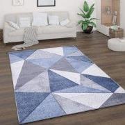 Laagpolig Vloerkleed Bareta - Modern Geo - Blauw - 160x220 cm