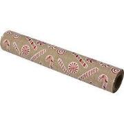 Clayre & Eef Tafelloper 28x275 cm Beige Rood Synthetisch Kerst