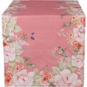 Clayre & Eef Tafelloper 50x140 cm Roze Katoen Bloemen