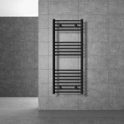Badkamerradiator Sahara 500x1200 mm zwart mat recht met zijaansluiting...