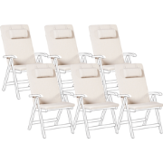 JAVA/AMAN PREMIUM - Tuinkussen set van 6 - Lichtbeige - Polyester