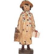 Clayre & Eef Decoratie Beeld Kind 14x9x27 cm Bruin Kunststof