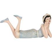 Clayre & Eef Decoratie Beeld Vrouw 26x12x9 cm Beige Kunststof