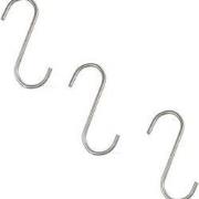 Benson S-haak chroom - 100 mm - 3 stuks
