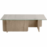 Salontafel met een blad van gehard glas L105 cm - FLAVIO