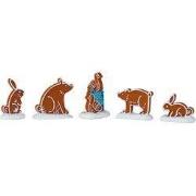 Kerstdorpminiatuur Gingerbread Animals 12x4x18 cm 5st