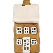 Clayre & Eef Waxinelichthouder Huis 8x7x15 cm Bruin Keramiek