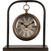 Clayre & Eef Tafelklok 14x5x16 cm / 1xAA Bruin Metaal