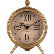 Clayre & Eef Tafelklok 11x5x15 cm / 1xAA Goudkleurig Metaal