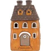 Clayre & Eef Waxinelichthouder Huis 23x17x37 cm Oranje Keramiek