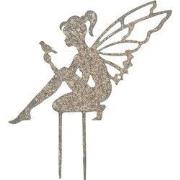 Clayre & Eef Tuinsteker Elf 31x1x33 cm Grijs Metaal