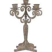 Clayre & Eef Kandelaar 21x21x26 cm Grijs Metaal