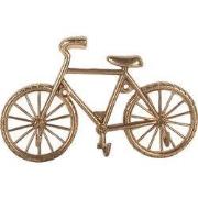 Clayre & Eef Wandkapstok 3 Haken Fiets 19x4x12 cm Goudkleurig Metaal