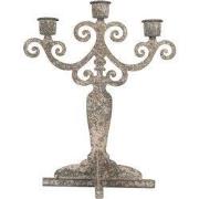 Clayre & Eef Kandelaar 26x16x35 cm Grijs Metaal