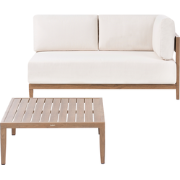 SAMPIERI - Tuinbank met salontafel - Bruin/ Lichtbeige - Aluminium