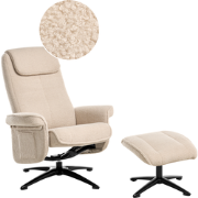GERAS  - Relaxfauteuil met voetenbank - Beige - Bouclé