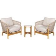 Tuinset Beige Touw/Acaciahout - 78,5x86x72cm - Terracina