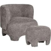 Fauteuil Grijs Stof - 79x77x72cm - Nazare