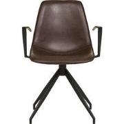 Eetkamerstoel Bruin PU Leer - Draaibaar - Monaco - Set van 2