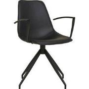 Eetkamerstoel Zwart PU Leer - Draaibaar - Monaco - Set van 2