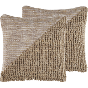 ASLANAPA  - Sierkussen set van 2 - Lichtbeige - 45 x 45 cm - Katoen