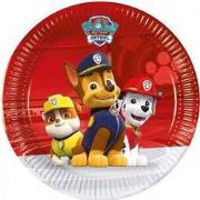 Feestborden - Paw Patrol  - Papier - Rood - Ø 20 cm - 8 stuks