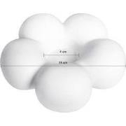QUVIO Kandelaar bloemvorm - Groot - Keramiek - ø14 cm - Wit