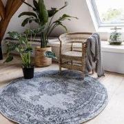 Vintage Vloerkleed Bloom rond - Grijs - EVA Interior Grijs/Antraciet; ...