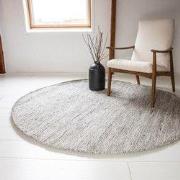 Vloerkleed Gerecycled Materiaal Rond Ciro Naturel gemeleerd op=op (bru...